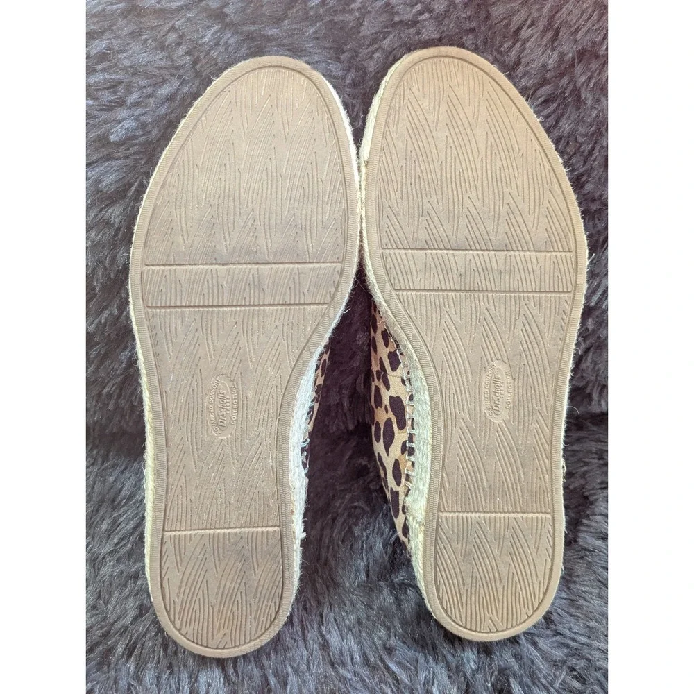 Dr Scholls Leopard Print Espadrille Flats BE Energized Slip On Shoes Brown 6M‎